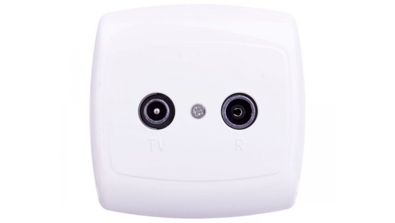 BINGO GNIAZDO ANTENOWE RD/TV BIAŁE