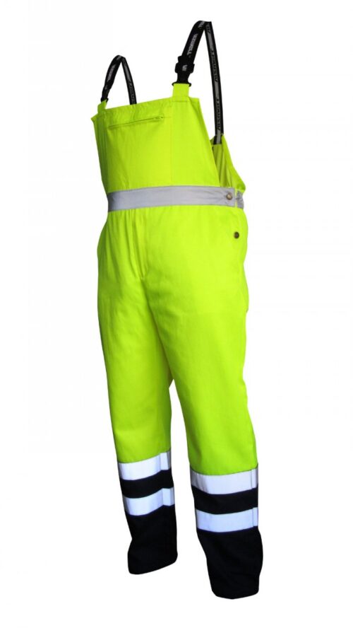 SPODNIE OSTRZEGAWCZE NA SZELKACH  ŻÓŁTO-GRANATOWE XL