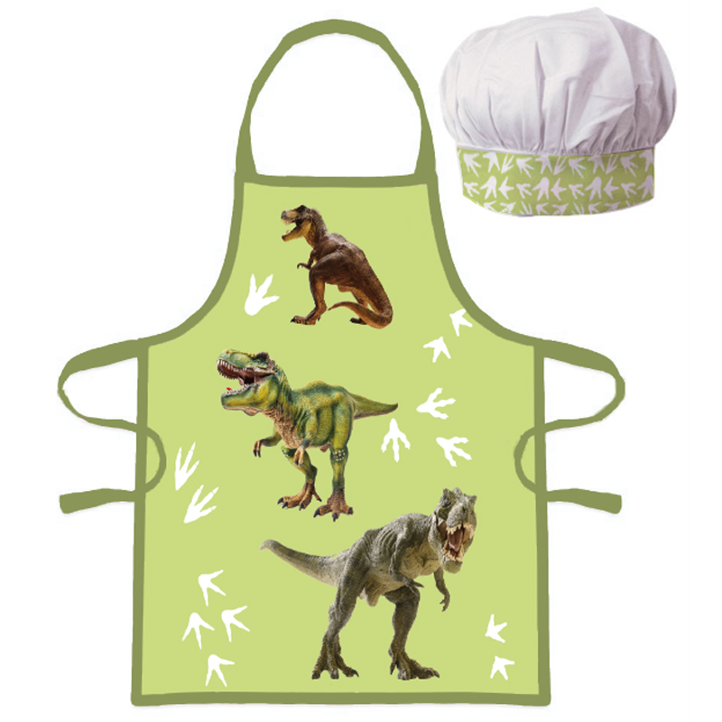 fartuszek-dzieciecy-z-czapka-dinozaury Fartuszek dziecięcy z czapką Dinozaury