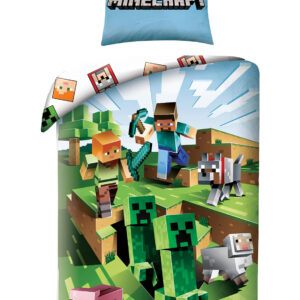 Pościel bawełna 160x200+1p70x80 Minecraft Creative