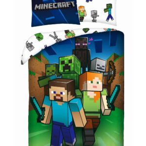 Pościel bawełna 160x200+1p70x80 Minecraft Night
