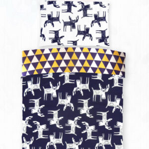 Pościel bawełna druk / MOOSY BLUE / 90x120 +1x 40x60