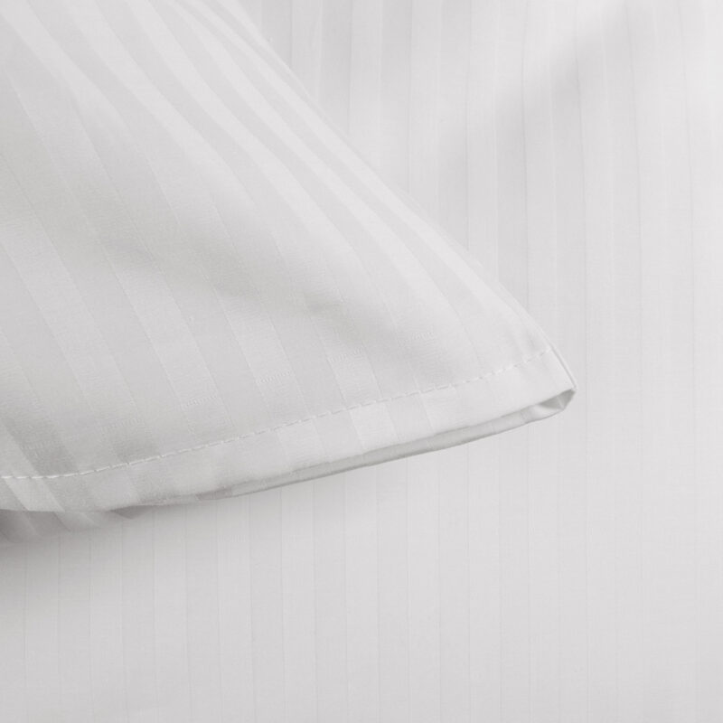 Poszwa hotelowa na zakładkę PASY 1cm biała/140x200