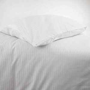 Poszwa hotelowa na zakładkę PASY 4mm biała/140x200