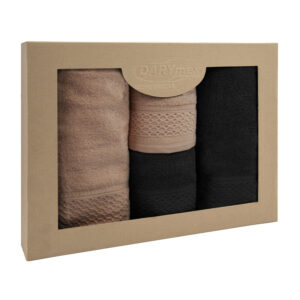 recznik-d-bawelna-100-solano-bez-czarny-p-2x5 Ręcznik D Bawełna 100% Solano Beż + Czarny (P) 2x50x90+2x70x140 kpl.