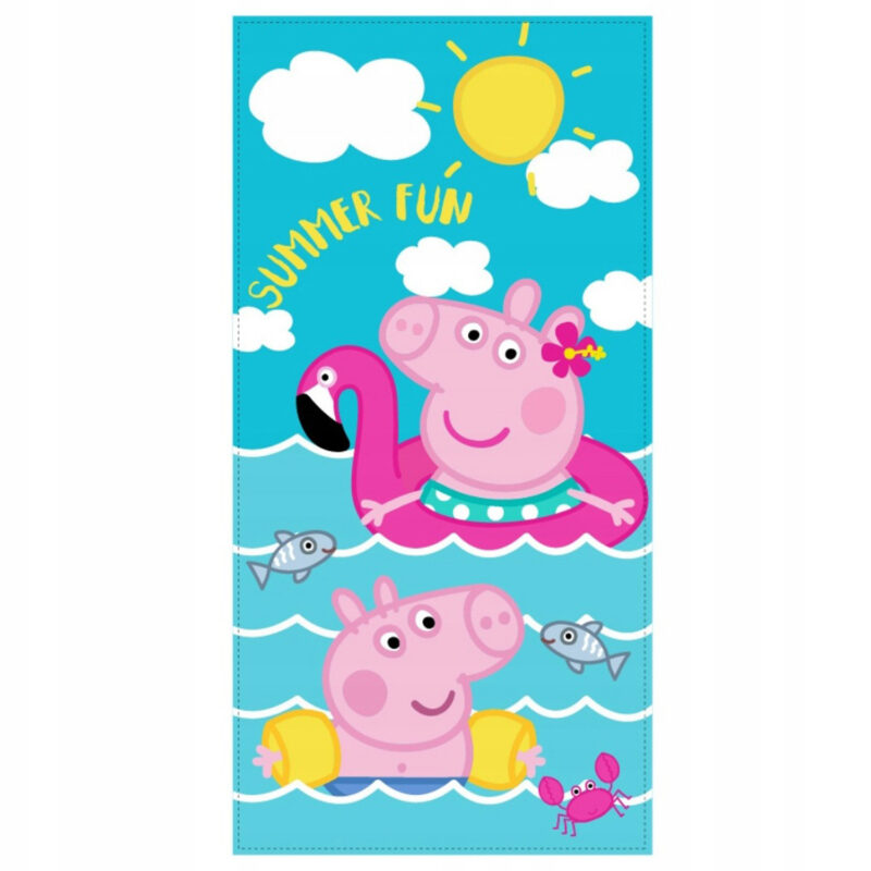 Ręcznik mikrofibra 70x140 Świnka Peppa niebieski